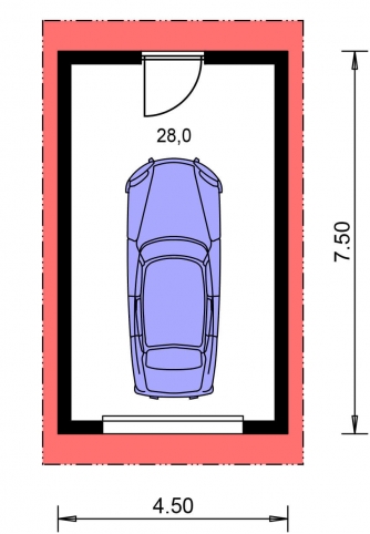Spiegelverkehrter Entwurf | Grundriss des Erdgeschosses - GARÁŽ 4
